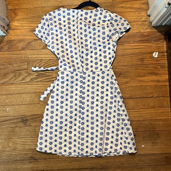 Francesca’s Blue and White Wrap Dress - Picture 2 of 3